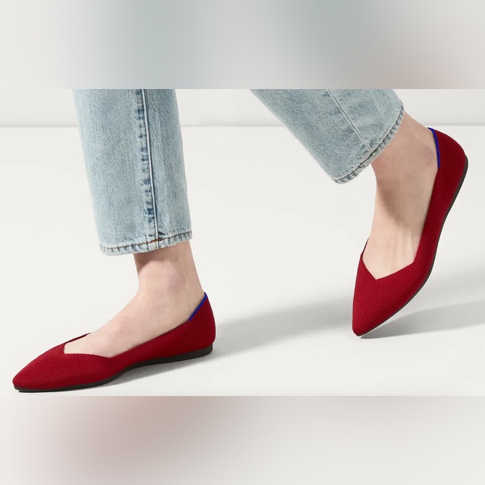 Rothy's Chili Red The Point Ballet Flats ~ Size 7.5